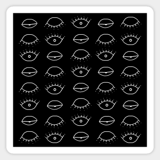 Three eyes pattern on black Sticker